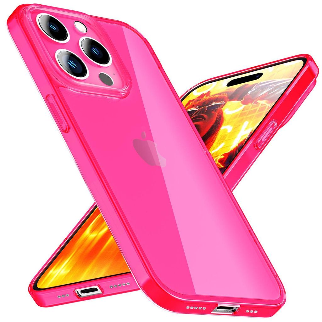 Hülle Neon Klar für iPhone 15 Pro Bunt Leuchtend Silikon Produktbild 