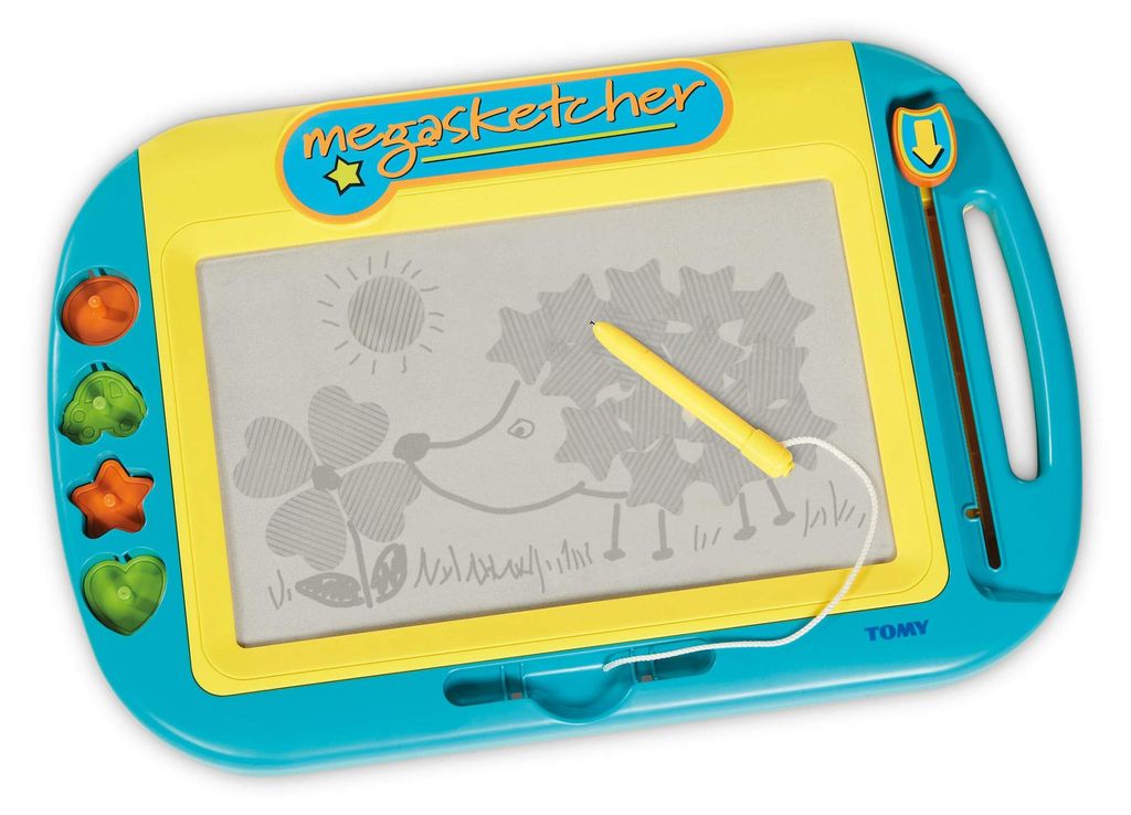 TOMY Motorisierte Magnettafel Für Kinder Megasketcher, Mehrfarbig - Kinderspielzeug - Zaubertafel Bunt Ohne Wabenstruktur, Fördert Die Kreativität