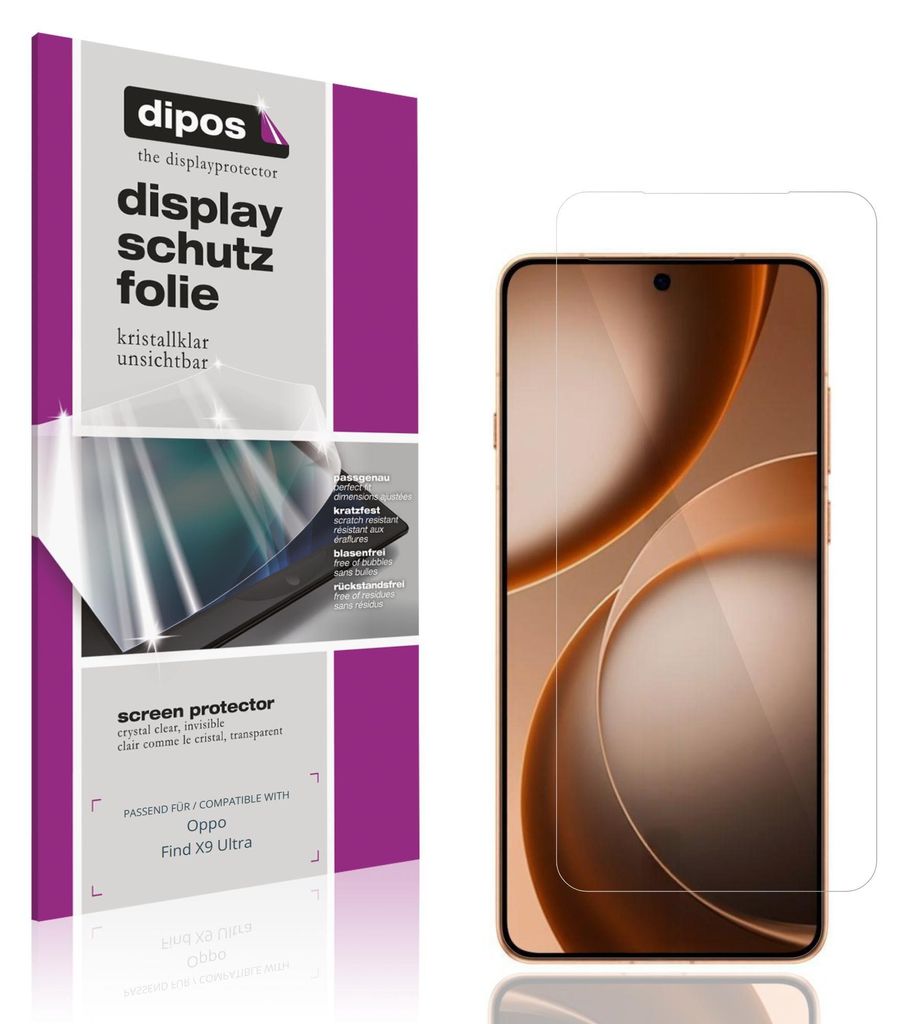 4x Schutzfolie für Oppo Find X9 Ultra klar Displayschutzfolie Folie Display Schutz dipos