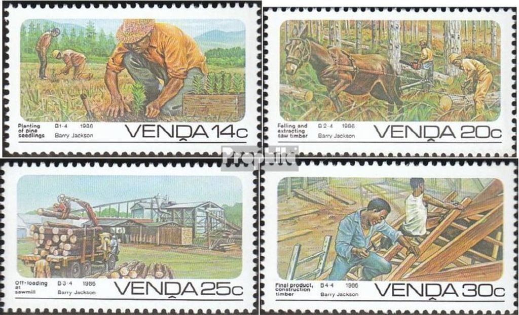 Briefmarken Südafrika - Venda 1986 Mi 142-145 (kompl.Ausg.) FDC Forstwirtschaft