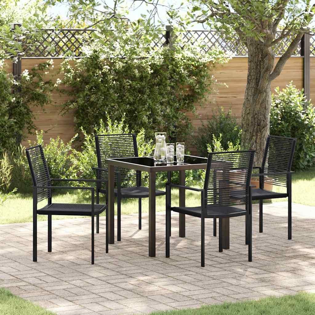 Maison Exclusive - Garten Essgruppe 5 pcs Schwarz Pulverbeschichteter Stahl