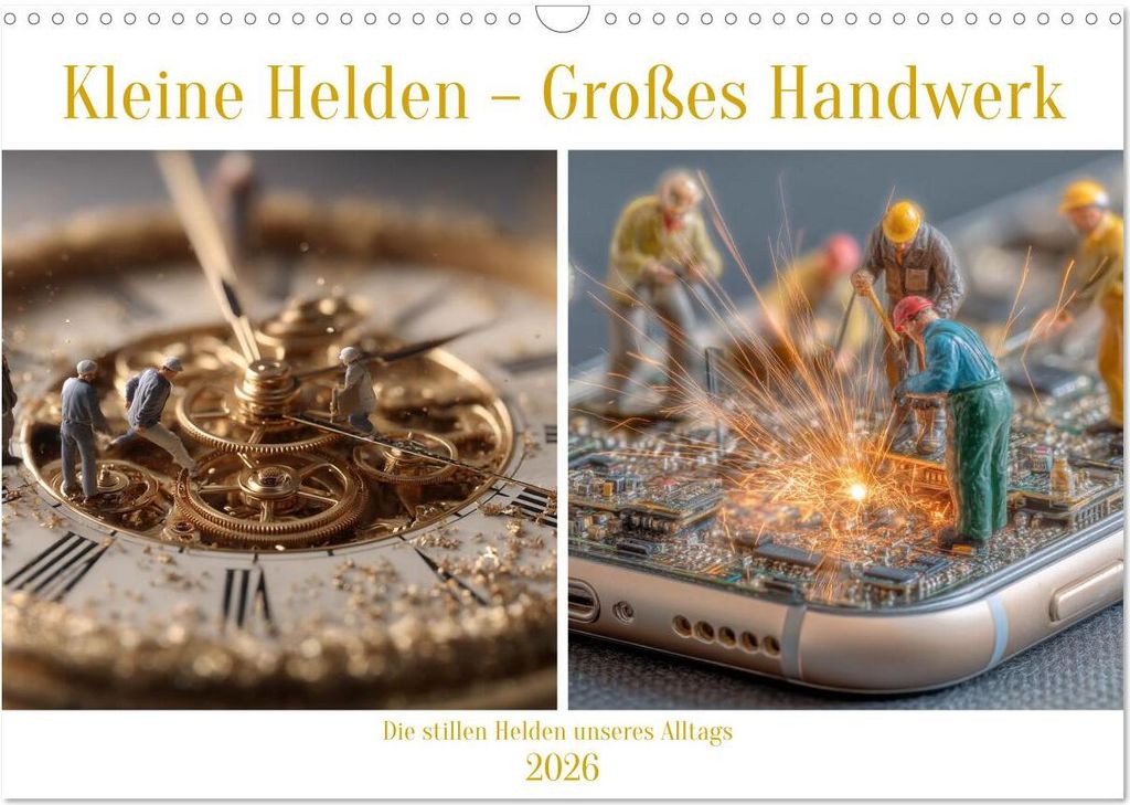 Kleine Helden – Großes Handwerk (Wandkalender 2026 DIN A3 quer), CALVENDO Monatskalender