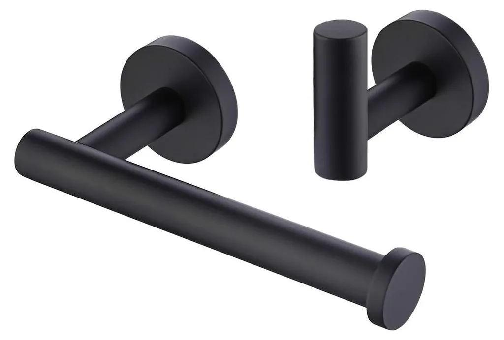 Porte-rouleau et patère murale pour optimiser le rangement des WC noirs