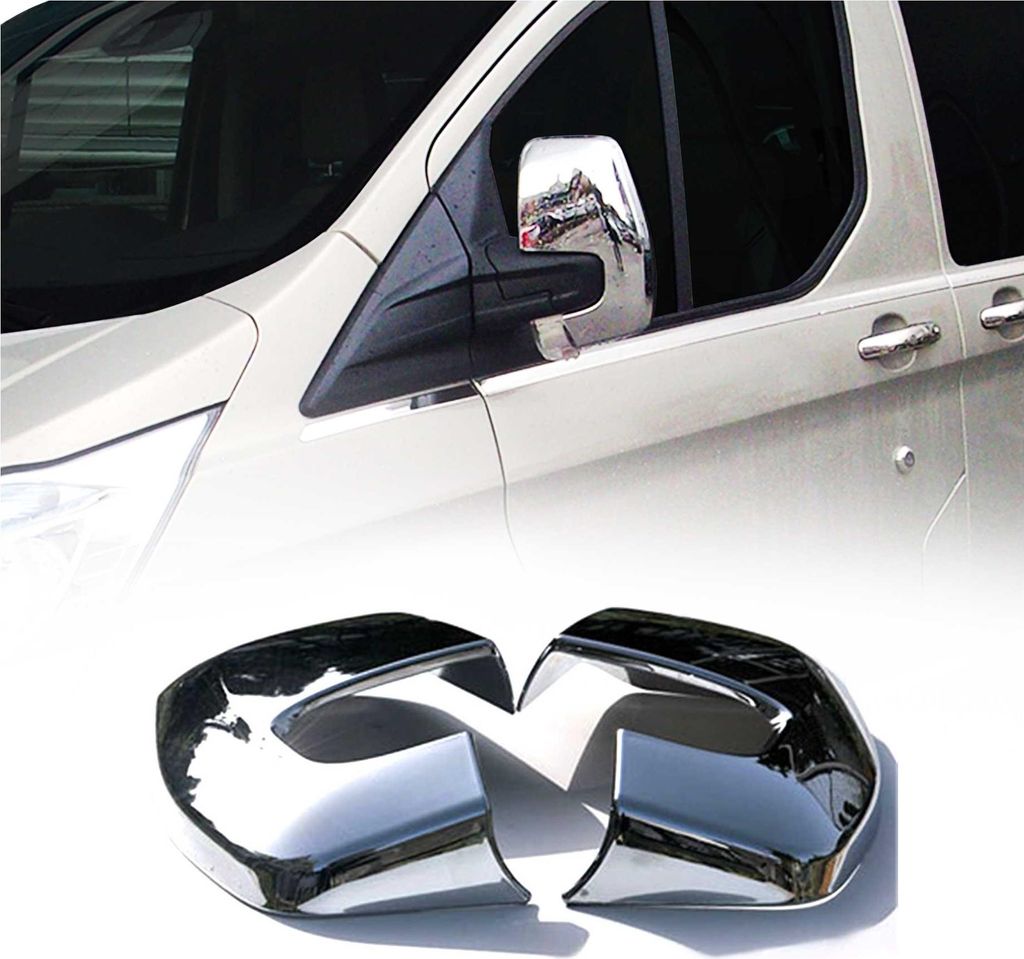 Spiegelkappen Spiegelabdeckung für Ford Transit Custom 2012-2024 Chrom ABS