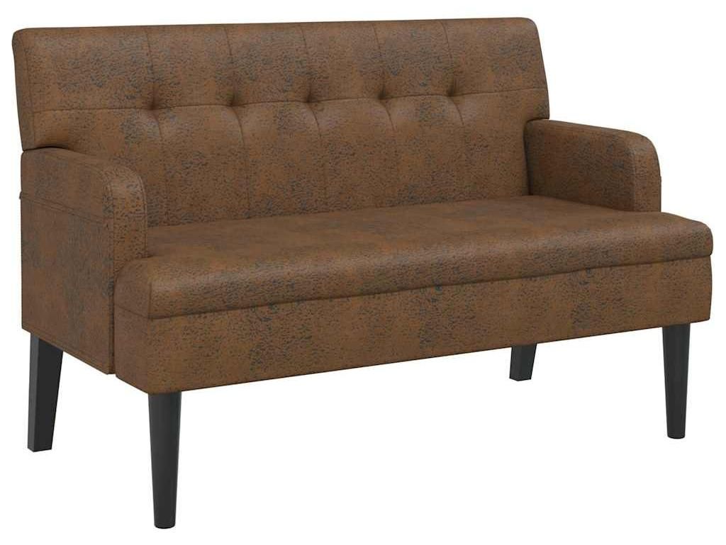 vidaXL Sitzbank mit Rückenlehne Braun 112x65,5x75 cm Produktbild 