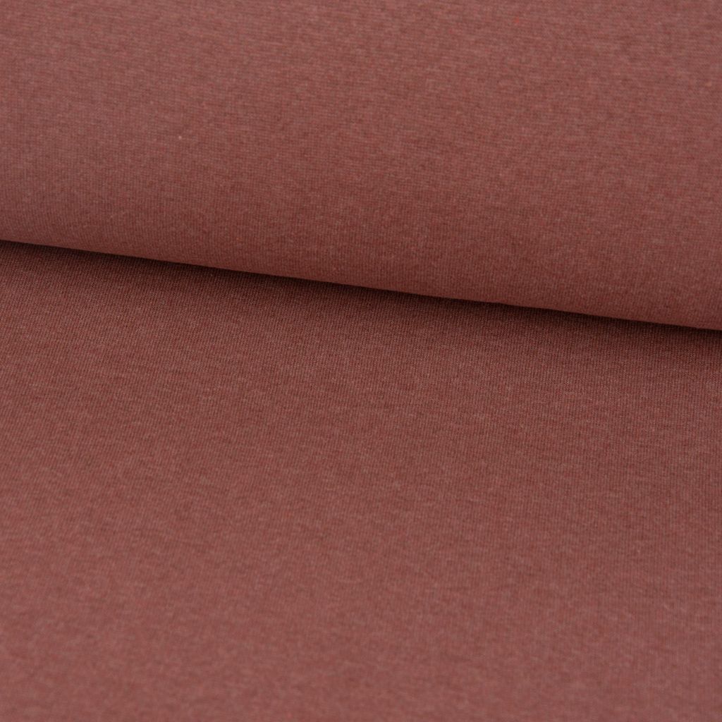 Strickschlauch Bündchenstoff Recycling uni oxidrot meliert 35cm