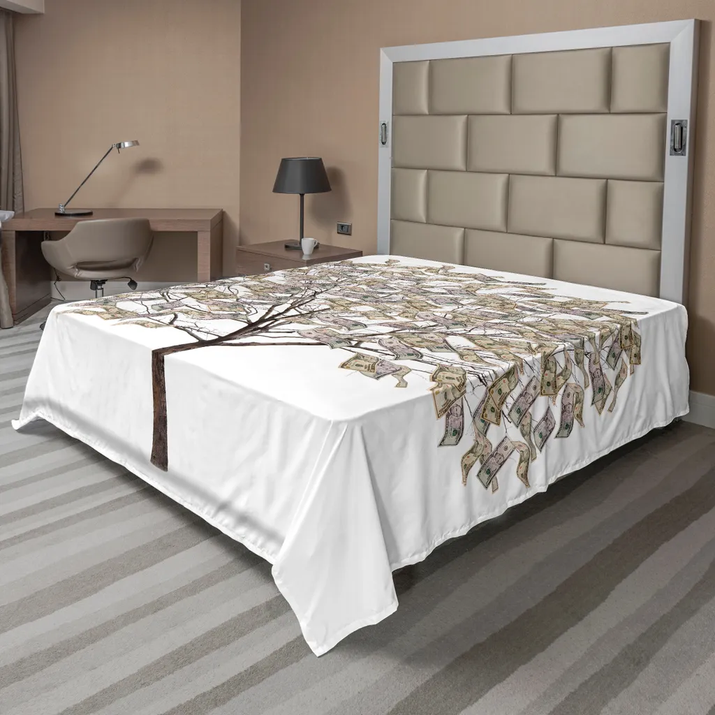 Drap de lit plat ABAKUHAUS motif arbre abstrait multicolore 275x260 cm