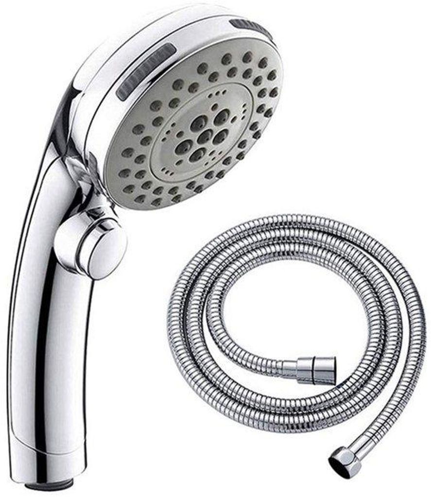Fünf Strahlstande, eine Handbrause mit 1,5 m Schlauch, Hochdruckbrause, Regenbrause, universelle Duschkopf und Wassersparenden Duschkop mit Wasser...