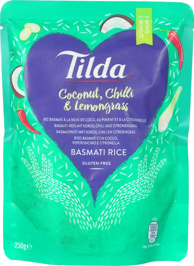 Ryža Tilda basmati dusená s kokosom, chilli a citrónovou Obrázok produktu 