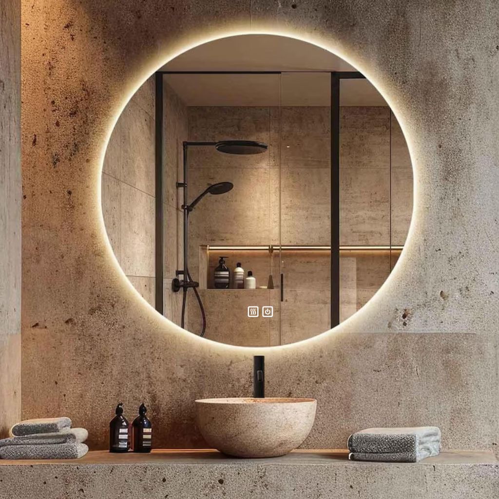 LED Badezimmerspiegel Rund 80 cm – Badspiegel mit LED Produktbild 