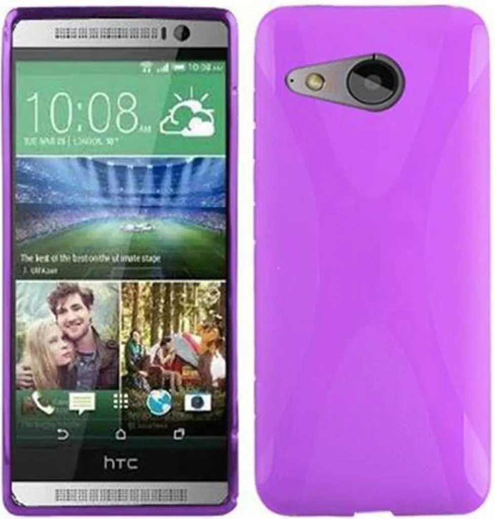 Moex Cover In Silicone E TPU Per HTC One M8 / M8s, Effetto Alluminio Spazzolato, Protezione Antiurto, Rosso Vinaccia - 3