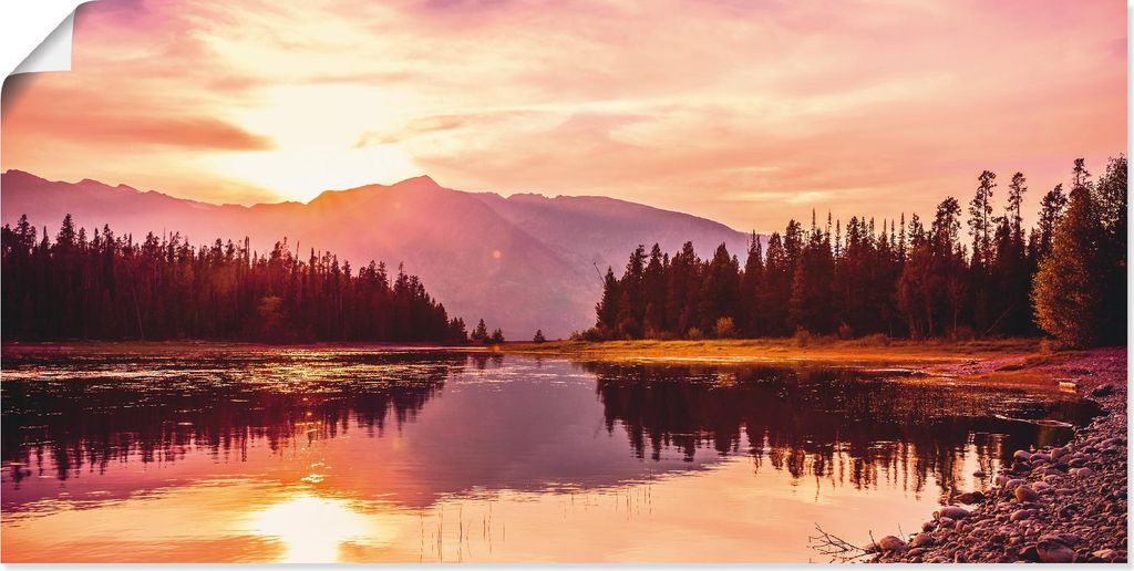 ARTland Poster Grand Teton Gebirge bei Sonnenuntergang Größe: 150x75 cm