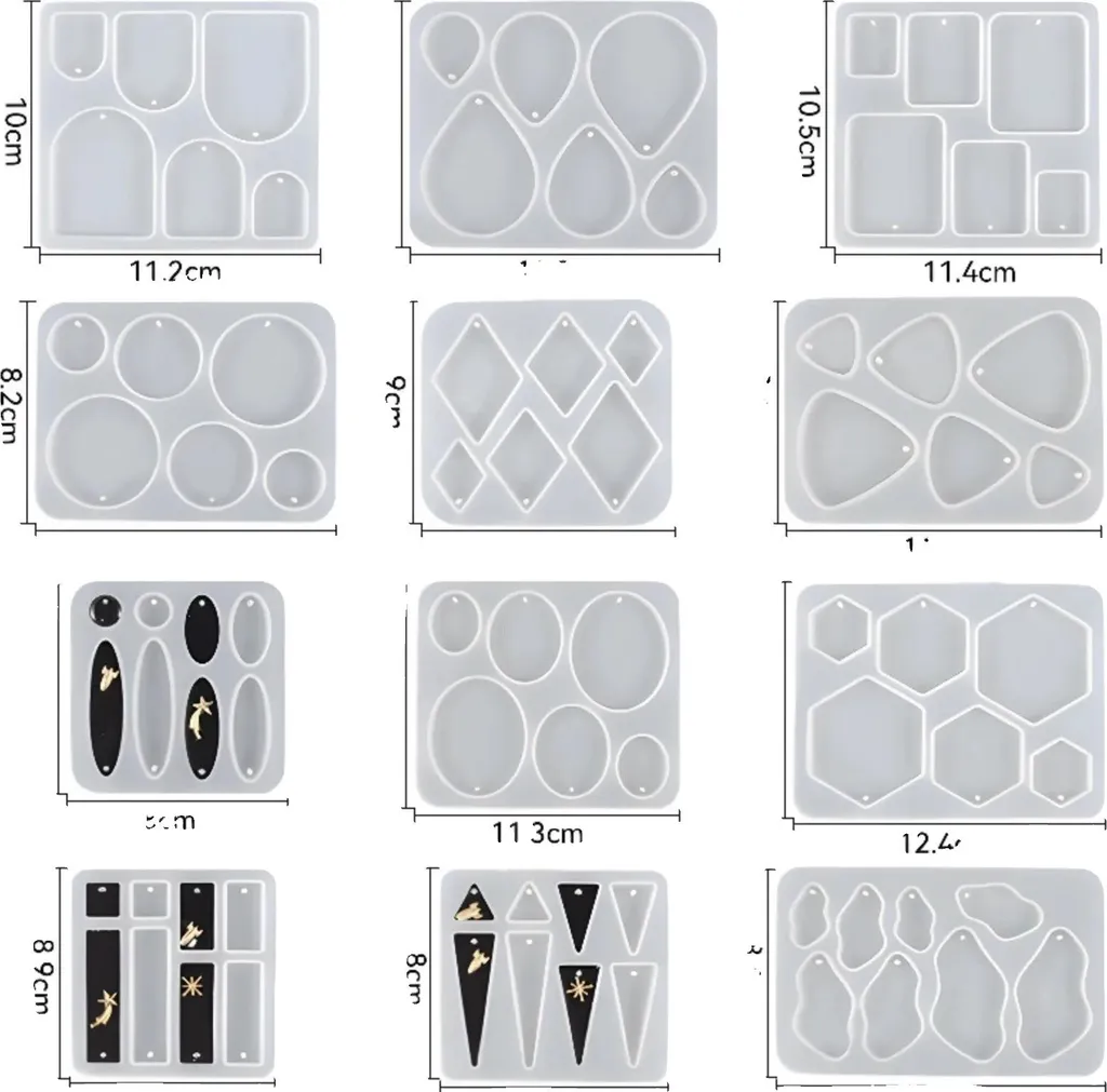 Set Stampi Silicone per Orecchini Professionali - 12 Forme Geometriche