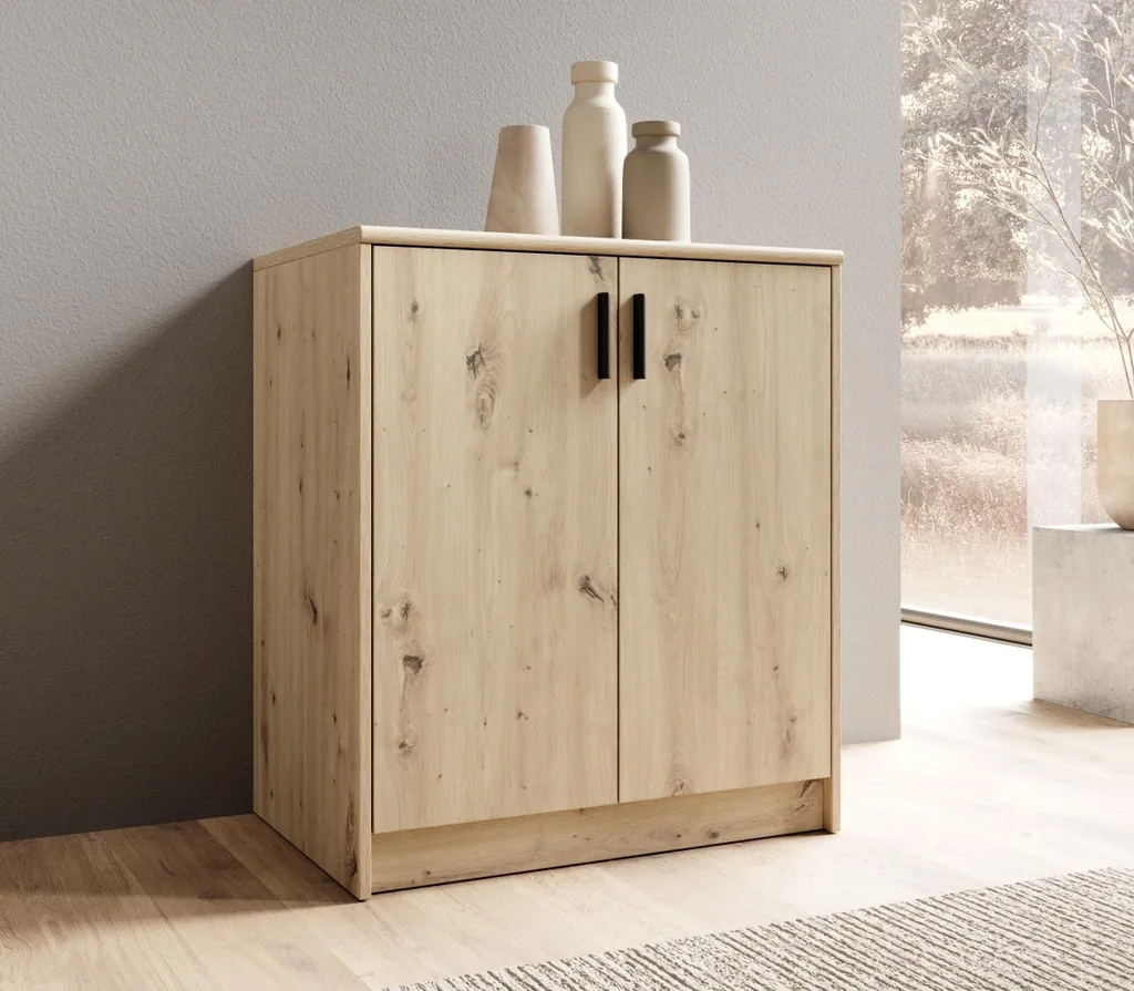 Commode chêne artisan Nelly - Rangement robuste 74 cm de largeur