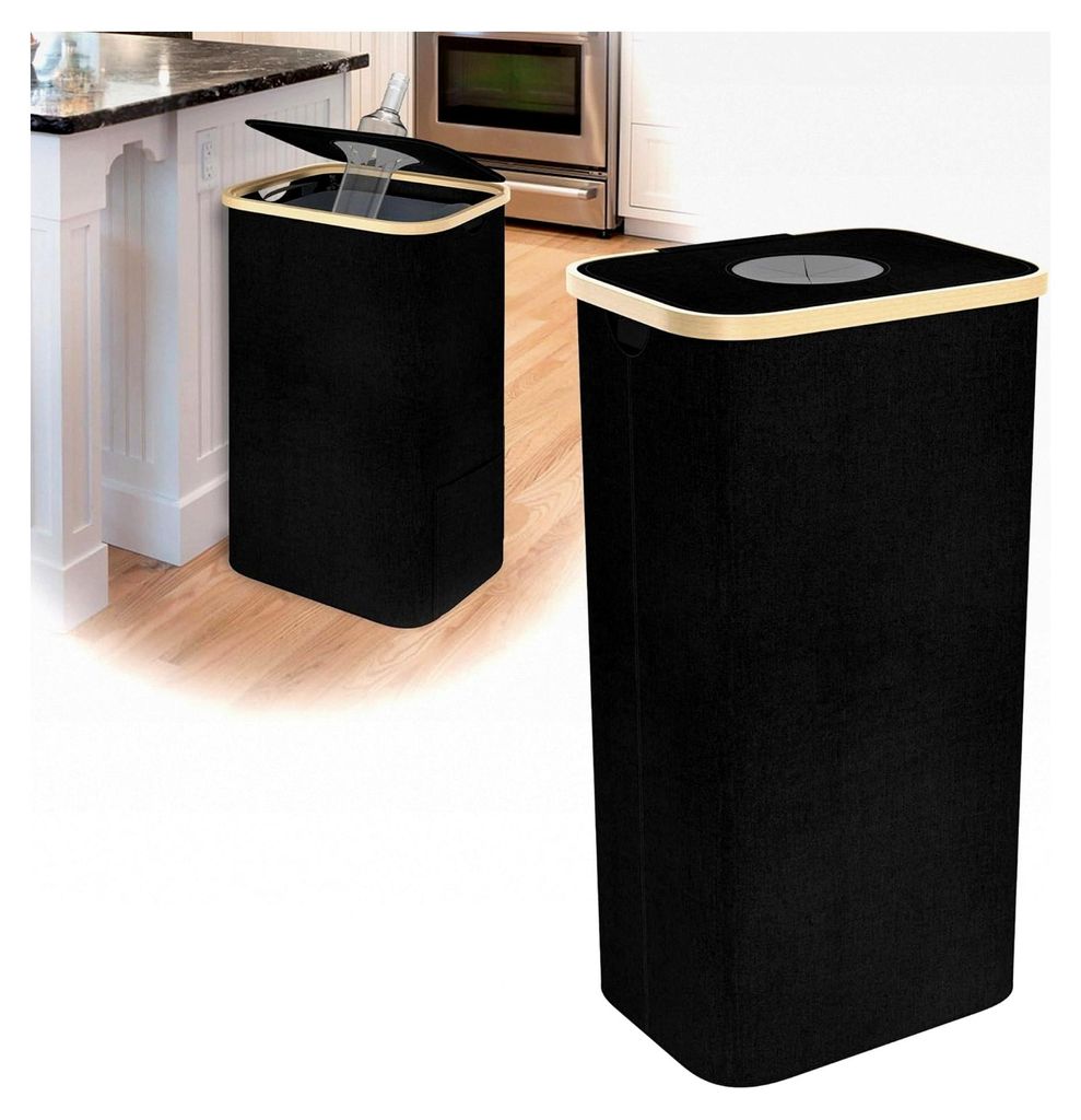 100L Pfandflaschen Sammelbehälter mit Deckel - Großer Behälter für Pfandflaschen mit Loch und Tragetasche zur Aufbewahrung von Flaschen, Altgla...