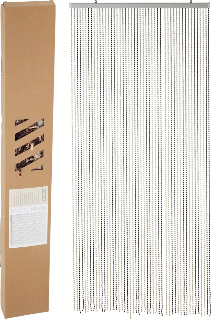 Anti-mouches efficace : rideau de perles brun 90x200cm pour toute porte