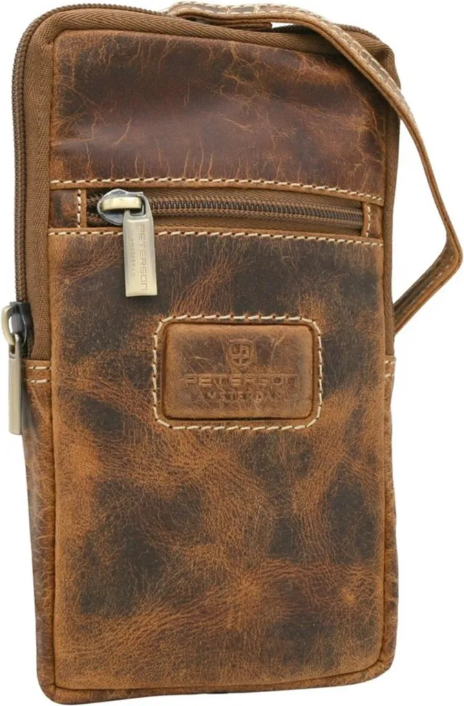 Sac bandoulière en cuir Peterson greg55381 chic et moderne noir mat