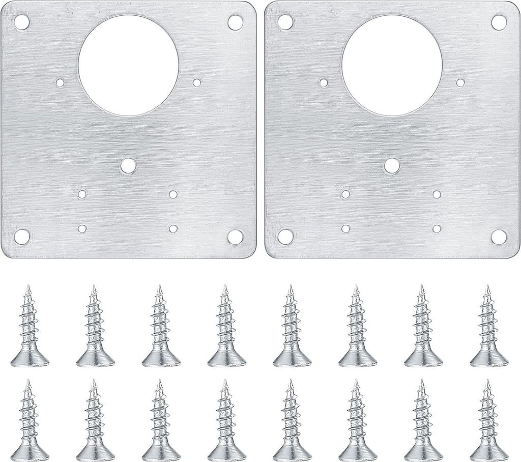 2 Stück Reparaturplatten für Küchenscharniere - Reparaturplatten mit Loch für Möbel - Schubladenrahmen - inklusive Schraubenscharniere - Repar...