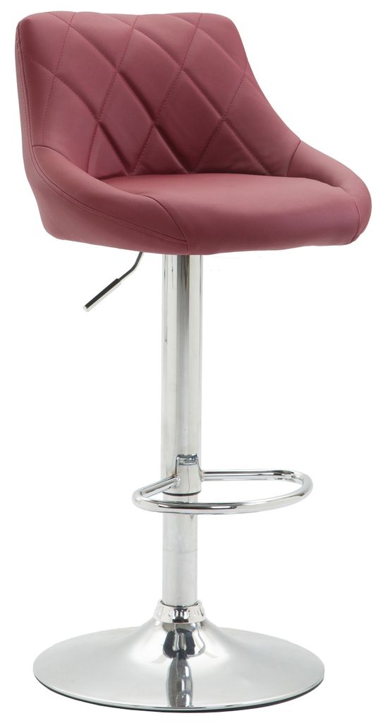 TPFLiving Barhocker Lazius Gestell Metall in Chromoptik Kunstleder Bordeauxrot