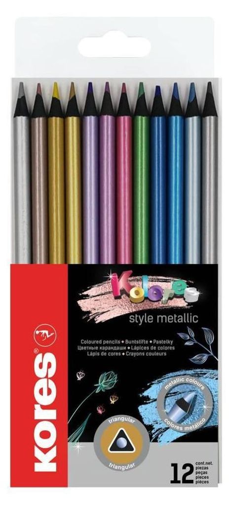 Trójkątne kredki ołówkowe Kores BB93316 "Kolores Metallic Zdjęcie produktu 