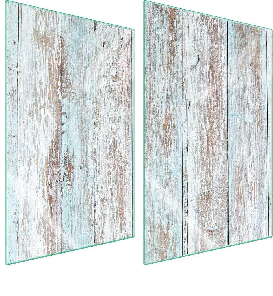 Copri Piano Cottura 35x52 in Vetro | Tagliere Design Legno 2 Pezzi