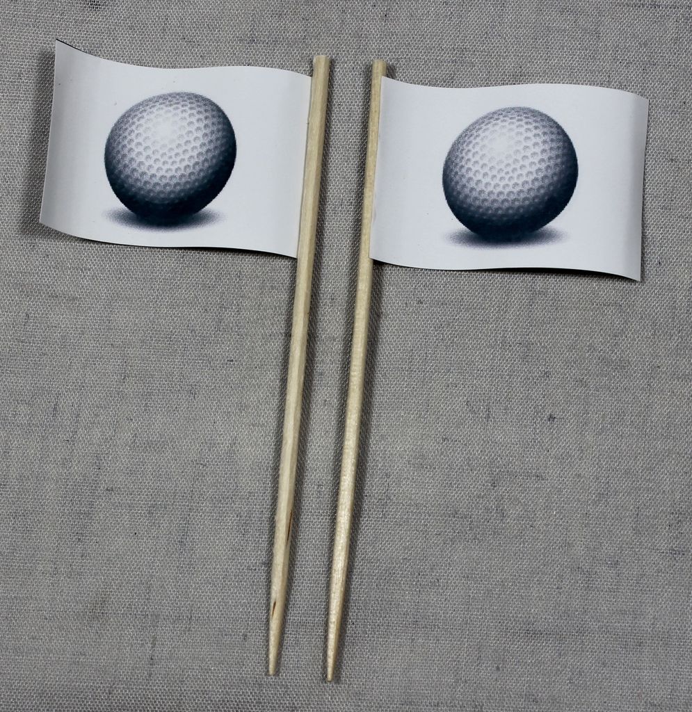Party-Picker Flagge Golfball Golf Papierfähnchen in Produktbild 
