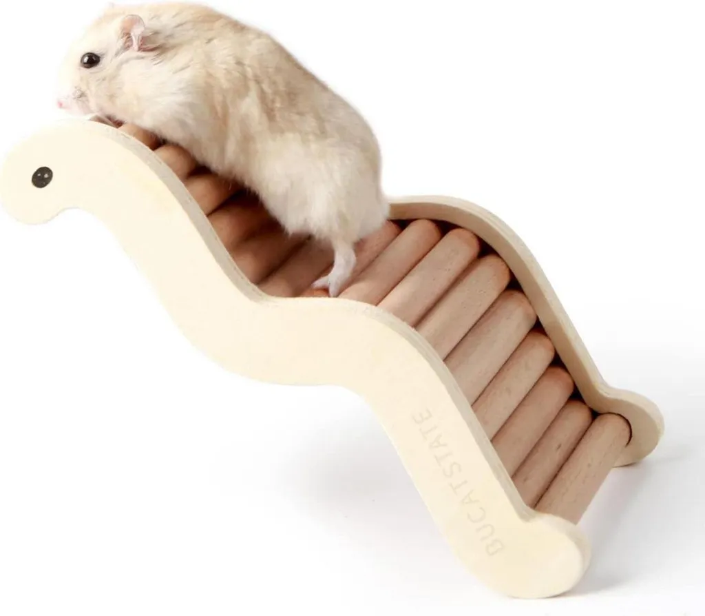 Échelle de cage pour hamster et gerbille - Jouet bois escalade 20cm