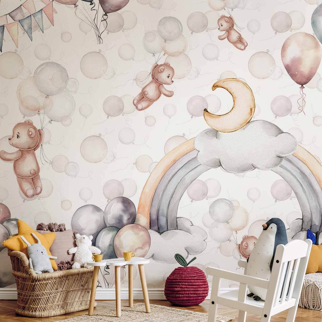 Vlies Fototapete - Bears in the Sky 300x210 cm Für Kinder e-C-10071-a-a