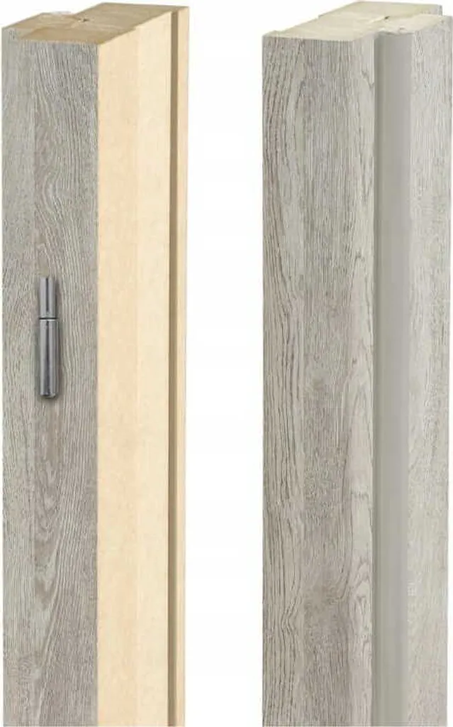 Chambranle de porte 2-PC chêne argenté base droite pour rénovation DIY