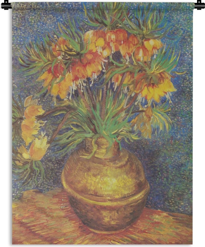 MuchoWow Wandteppich Wandbehang Kaiserkronen in einer Kupfervase - Vincent van Gogh 60x80 cm Tapisserie Dekoration Wandtuch - Decke - Wandtücher...