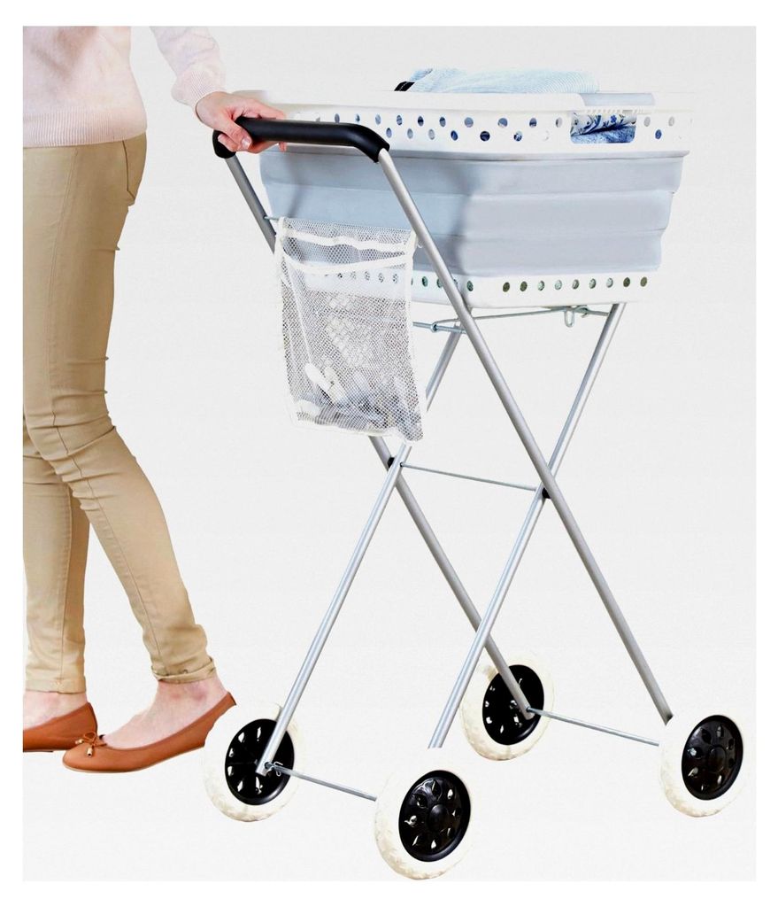 Wäschekorb-Trolley mit Rädern – einfaches Transportieren Produktbild 
