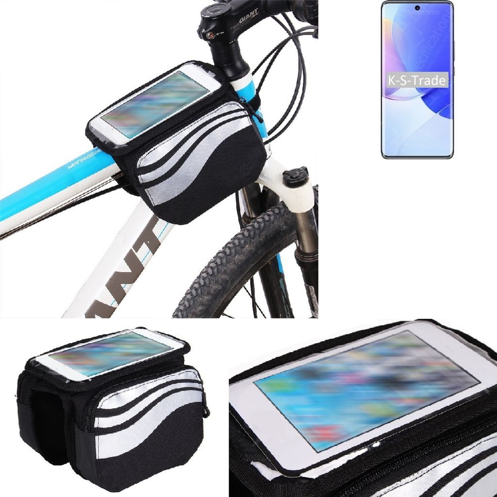K-S-Trade Rahmentasche Fahrrad-Halterung kompatibel mit Huawei nova 9 Rahmenhalterung Fahrrad Handyhalterung Fahrradtasche Handy Smartphone Halterung