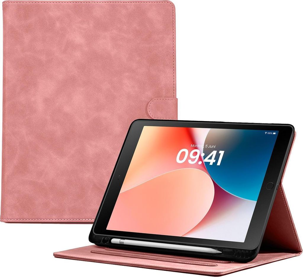 LBH Tablet Schutzhülle für Apple iPad 5/6. Gen Air 1 Air 2 9.7 Zoll Cover Case Schutz Tablet Farbe: Rosa