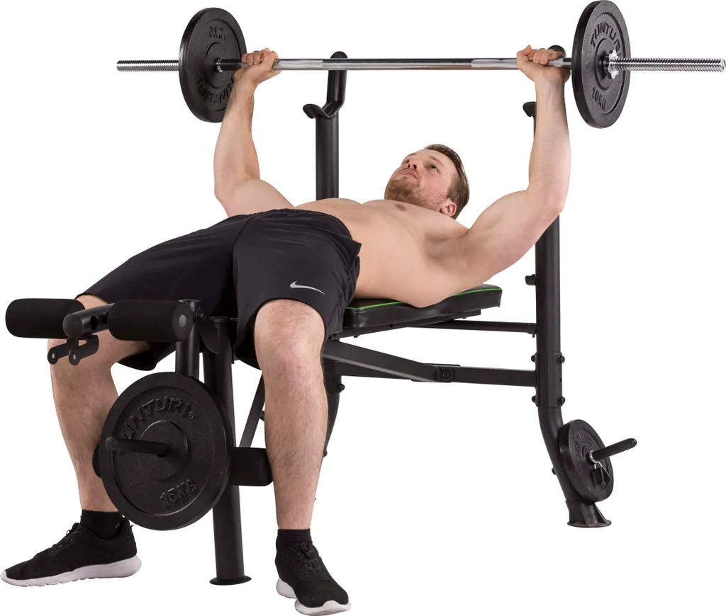Banc de musculation compact Tunturi WB40 avec repose-barre et leg developer - 6