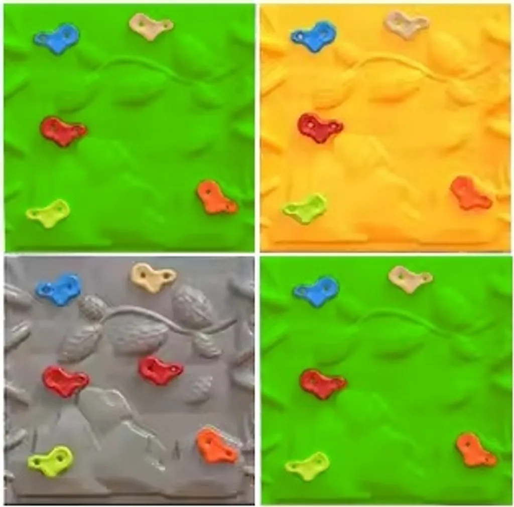 Mur d'escalade gris plastique avec surface antidérapante et durable