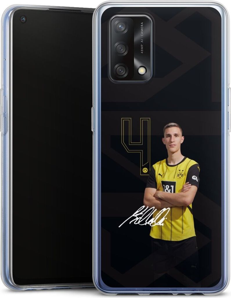 DeinDesign Handyhülle für Oppo A74 Silikon Hülle Case Smartphone Schutzhülle Borussia Dortmund Offizielles Lizenzprodukt Nico Schlotterbeck