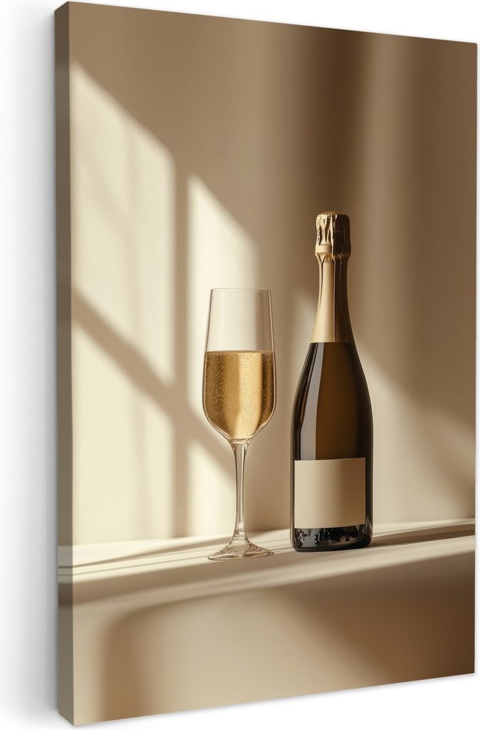 Wanddeko 20x30 cm - Getränk - Champagner, Leinwand bilder, Wanddeko Wohnzimmer