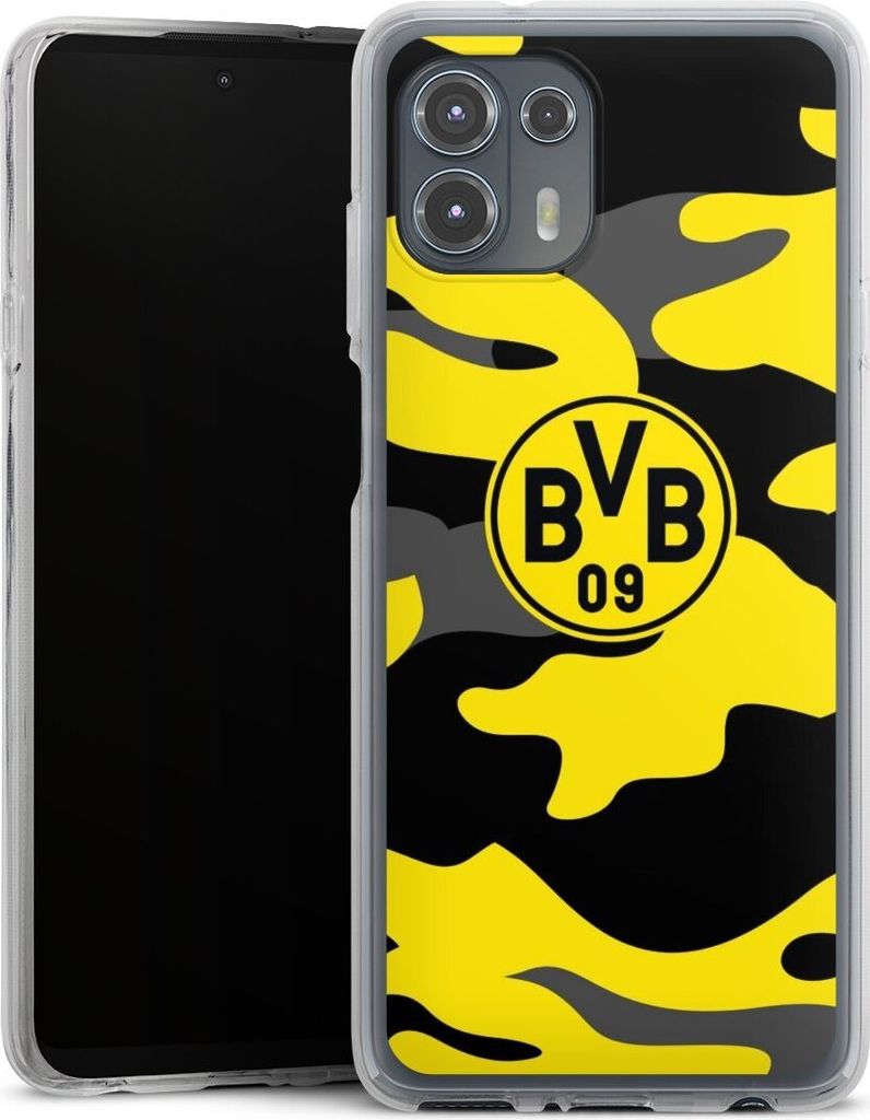 DeinDesign Handyhülle für Motorola Moto Edge 20 Lite Silikon Hülle Case Smartphone Schutzhülle BVB Borussia Dortmund Fanartikel