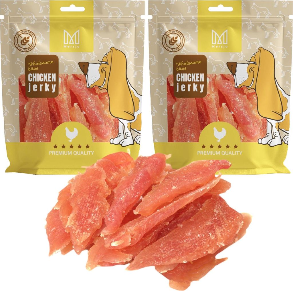 Mersjo weiche Hähnchenfilets 2x500g - Hundeleckerli getreidefrei fettarm Hundesnacks Trainingssnack Hühnchen Belohnung Naturfleisch