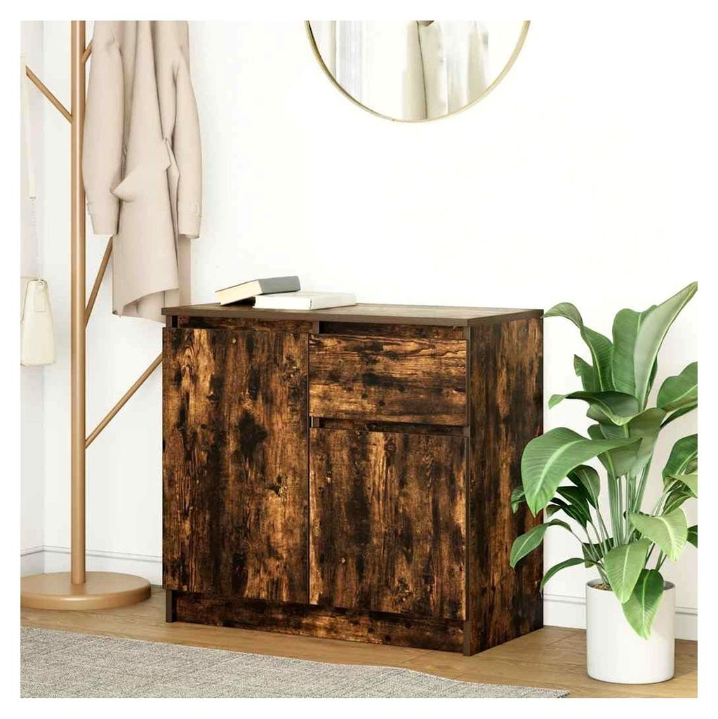 Sideboard mit Schublade aus geräucherter Eiche, 71 x 35 x 65 cm