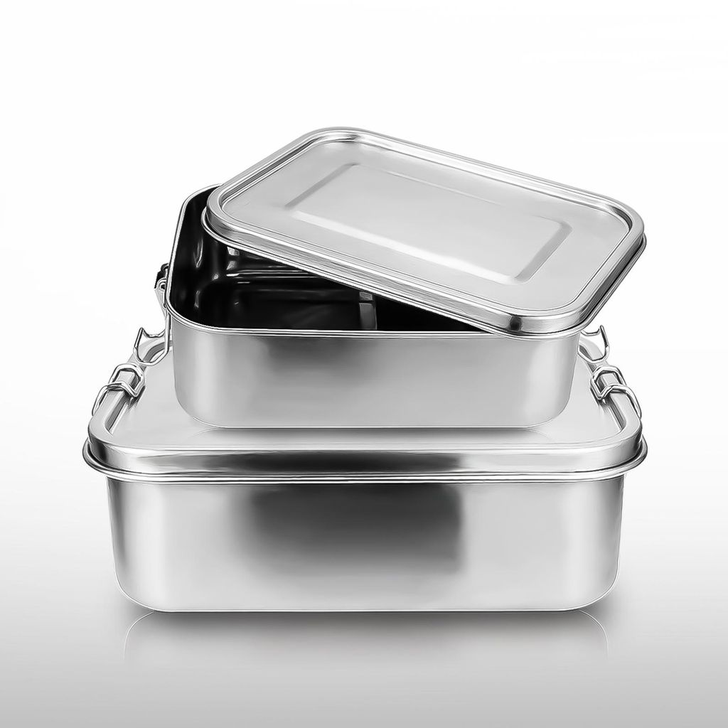 Clanmacy 800+1200ml Brotdose ohne Plastik BPA frei brotdose edelstahl Edelstahl Lunchbox