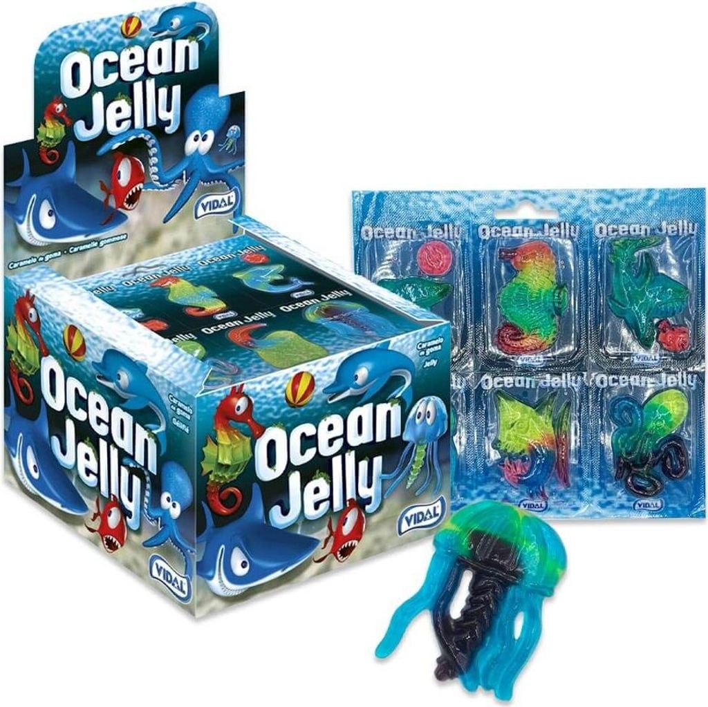 Display Komplett Vidal Ocean Jelly 66 Fruchtgummi Blister Produktbild 
