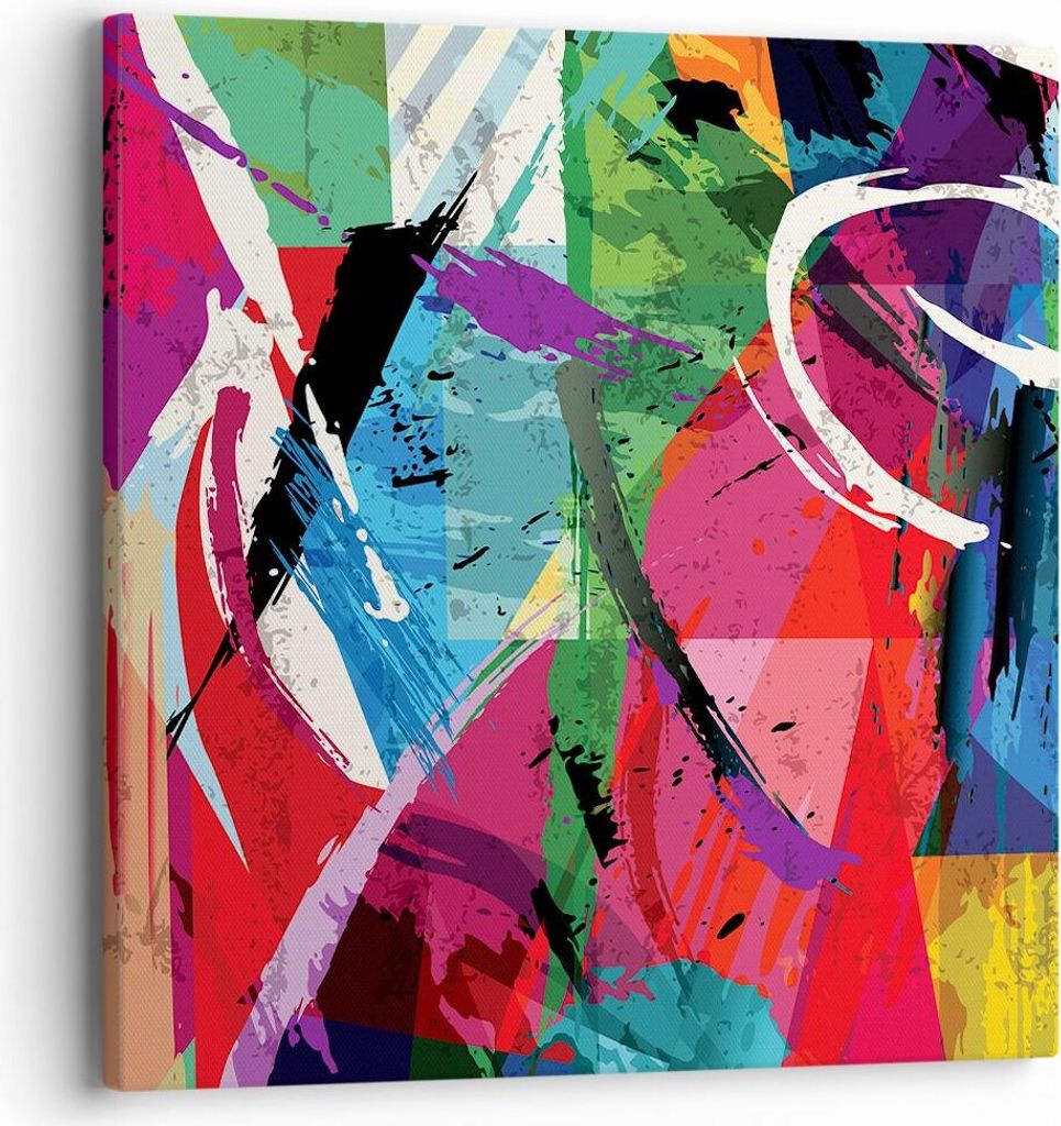 Bild auf Leinwand - Leinwandbild - Abstraktion modern - 40x40cm - Wand Bild - Wanddeko - Wandbilder - Leinwanddruck - Bilder - Kunstdruck - Wanddek...