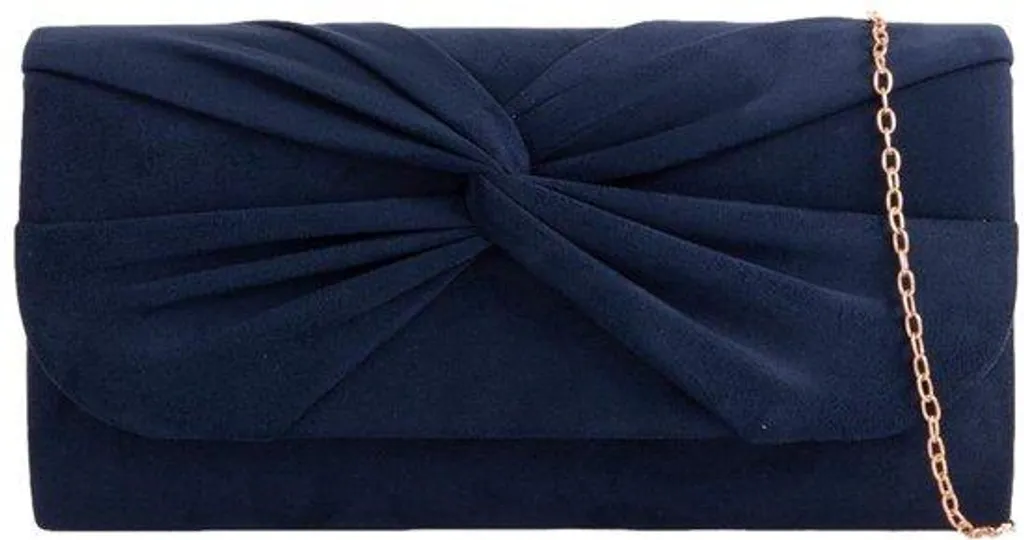 Pochette bleue idéale soirée et mariage pour femme en simili cuir