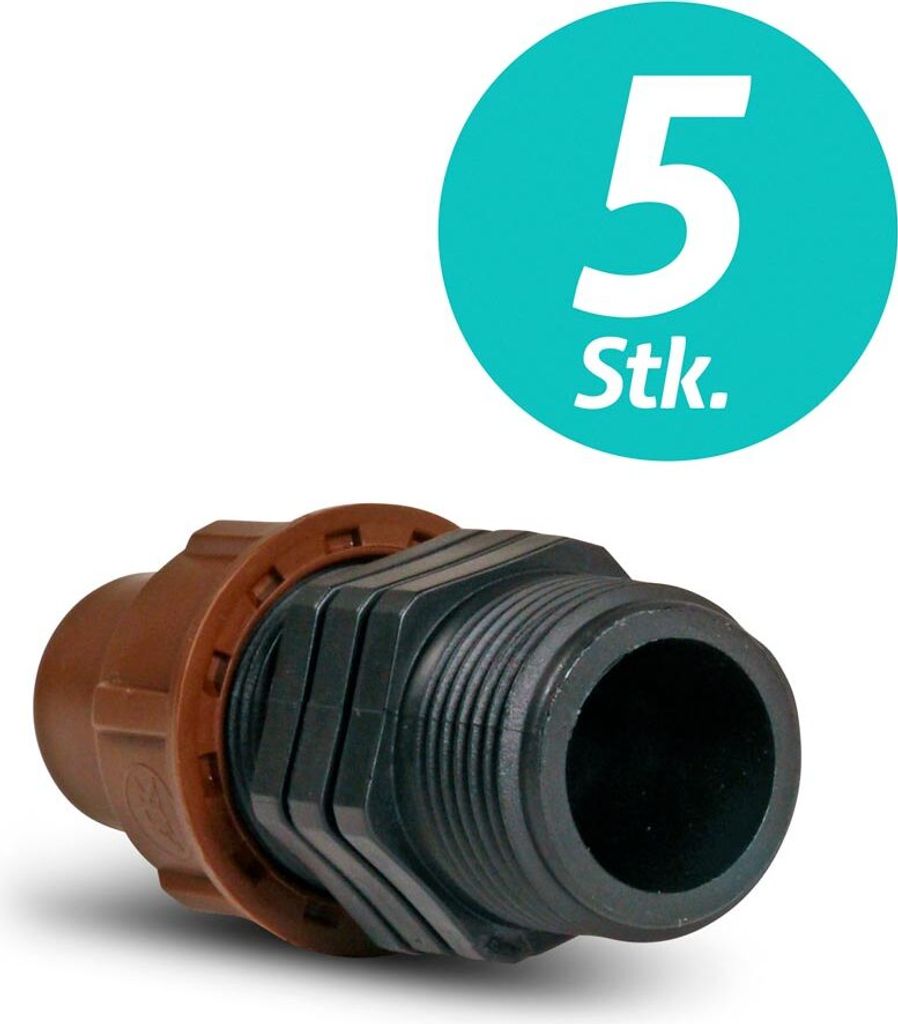 5x Rain Bird Kupplung x ¾'' AG 13/16 mm PE-Rohr