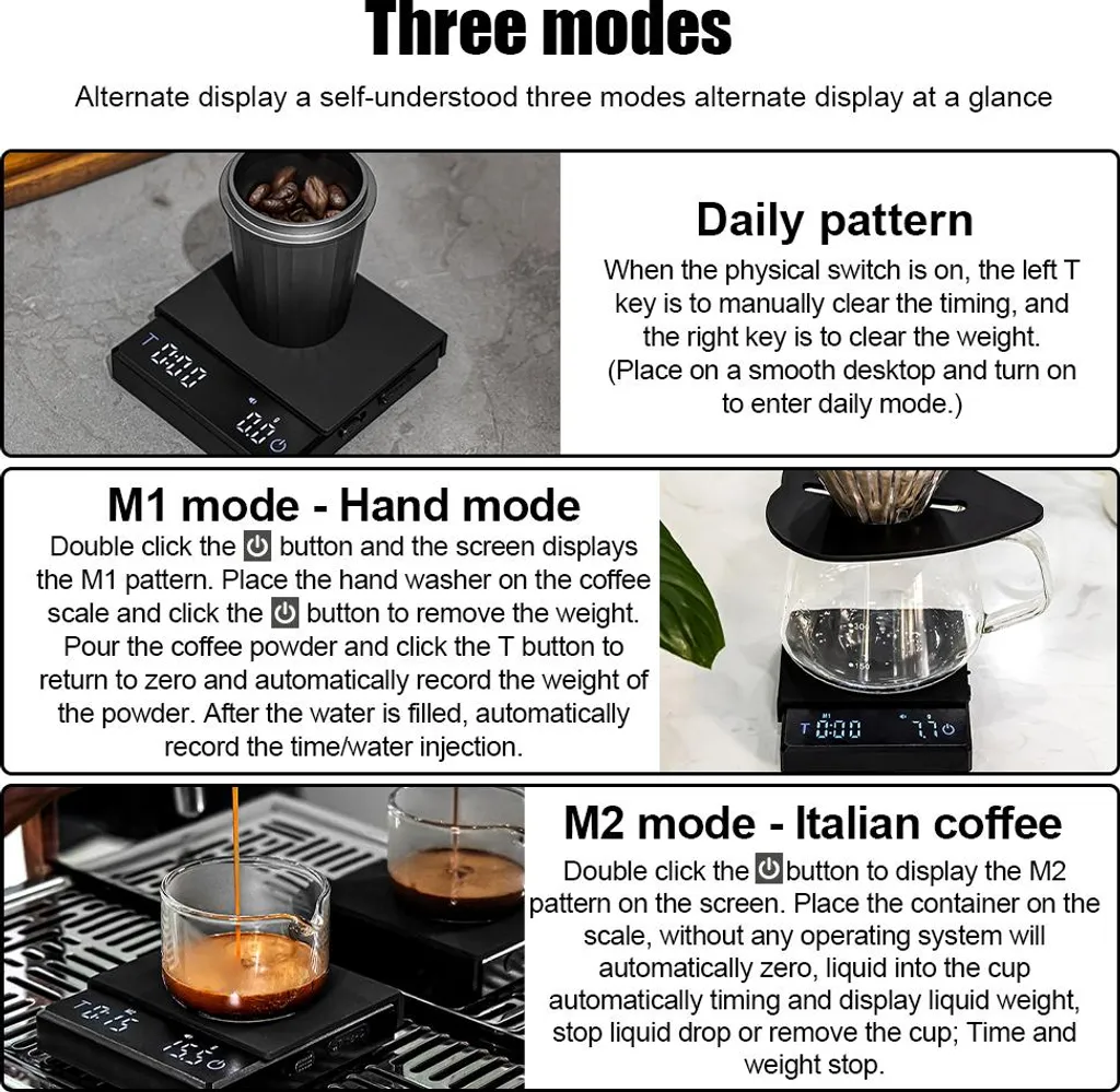 Balance de précision pour café expresso mini format 2kg 0.1g - 4