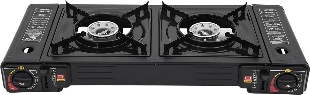 Réchaud portable 2 brûleurs compact avec réglage de flamme de précision