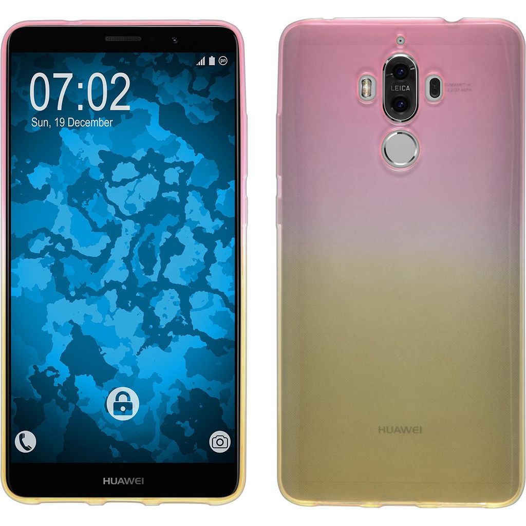 PhoneNatic Case kompatibel mit Huawei Mate 9 - Design:01 Silikon Hülle Ombrè + 2 Schutzfolien