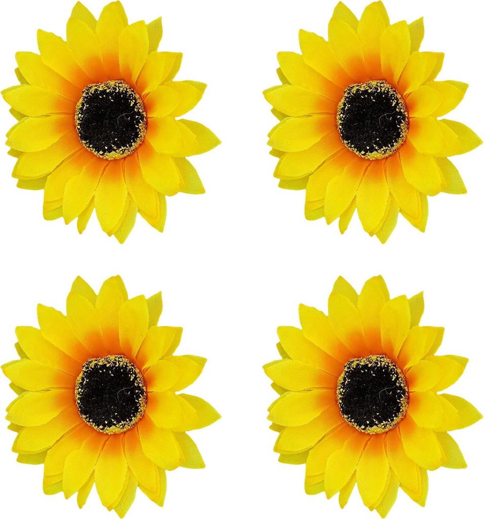 1/4 Stück Damen-Haarspange mit Sonnenblumen-Dekor, Seidentuch, Legierung, Clip, erfrischender Stil, Insel-Urlaubs-Design