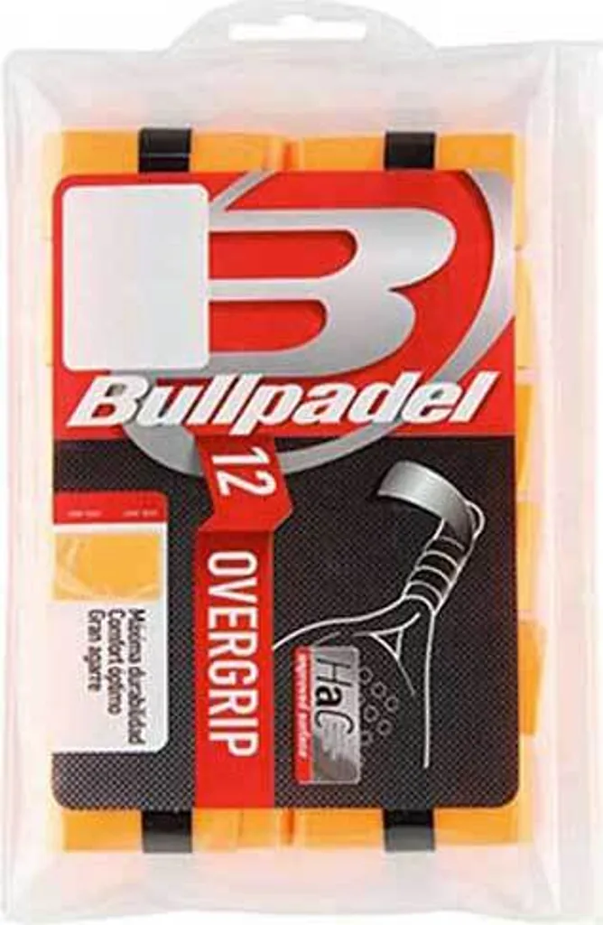Pack de 12 Surgrips Padel Bullpadel Gb1600 Orange pour Compétition